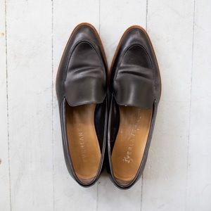 Black Italian leather loafer
